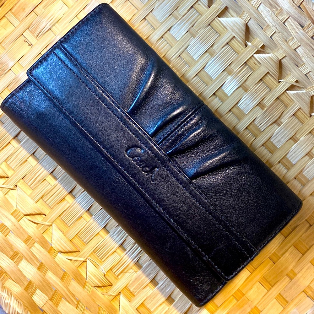 Trifold coach wallet with check book wallet